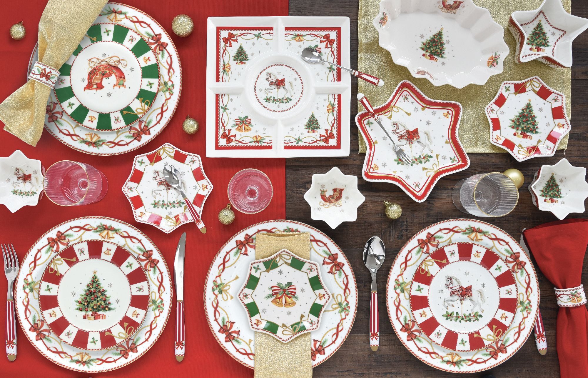 EasyLife Tafelmesser Christmas Tale Spülmaschinengeeignet, Mehrfarbig, Streifen, H: cm
