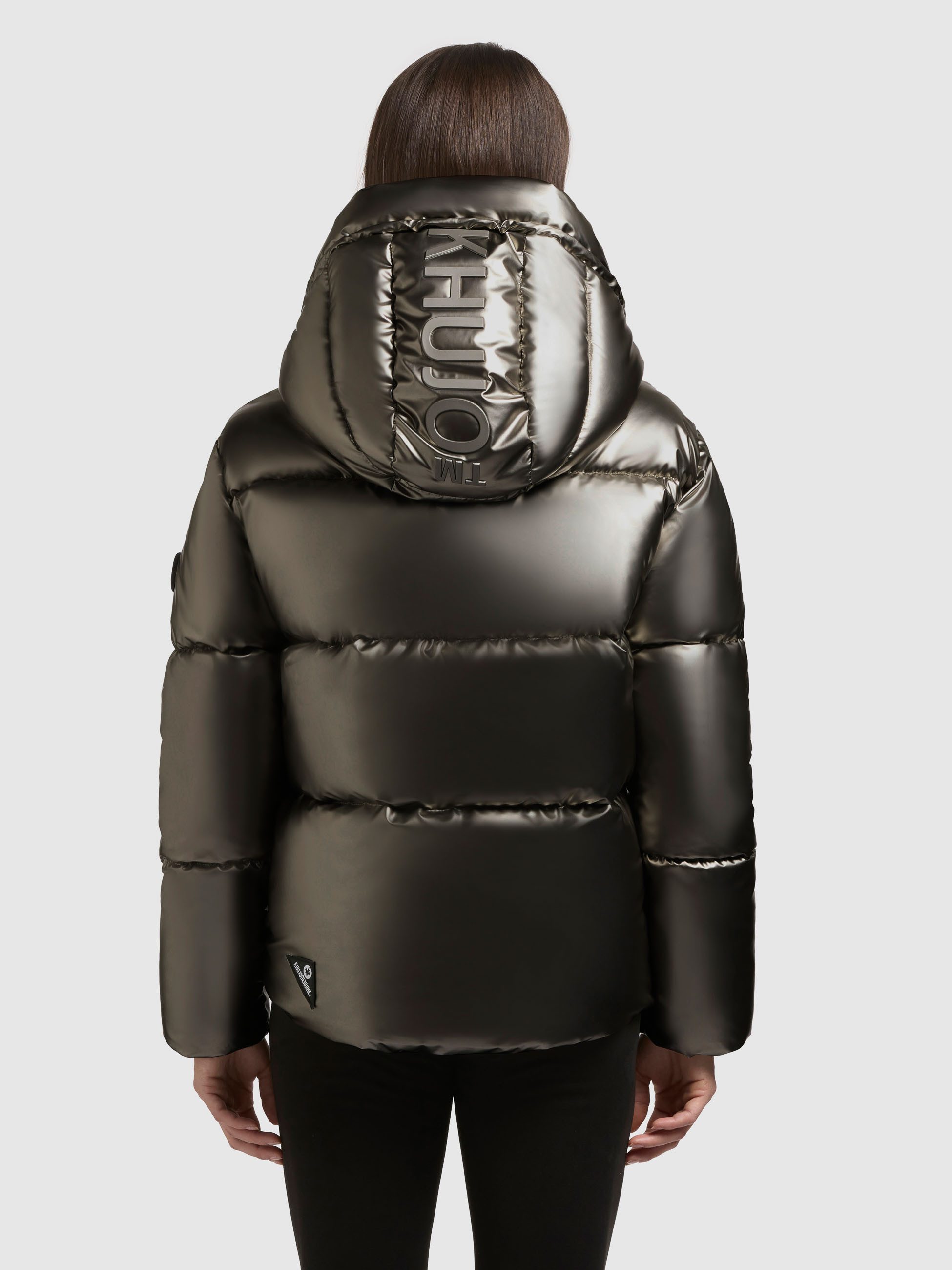 khujo Steppjacke DEVINA2 SHINY abnehmbare Kapuze, Windschutzblende mit Magnetverschluss