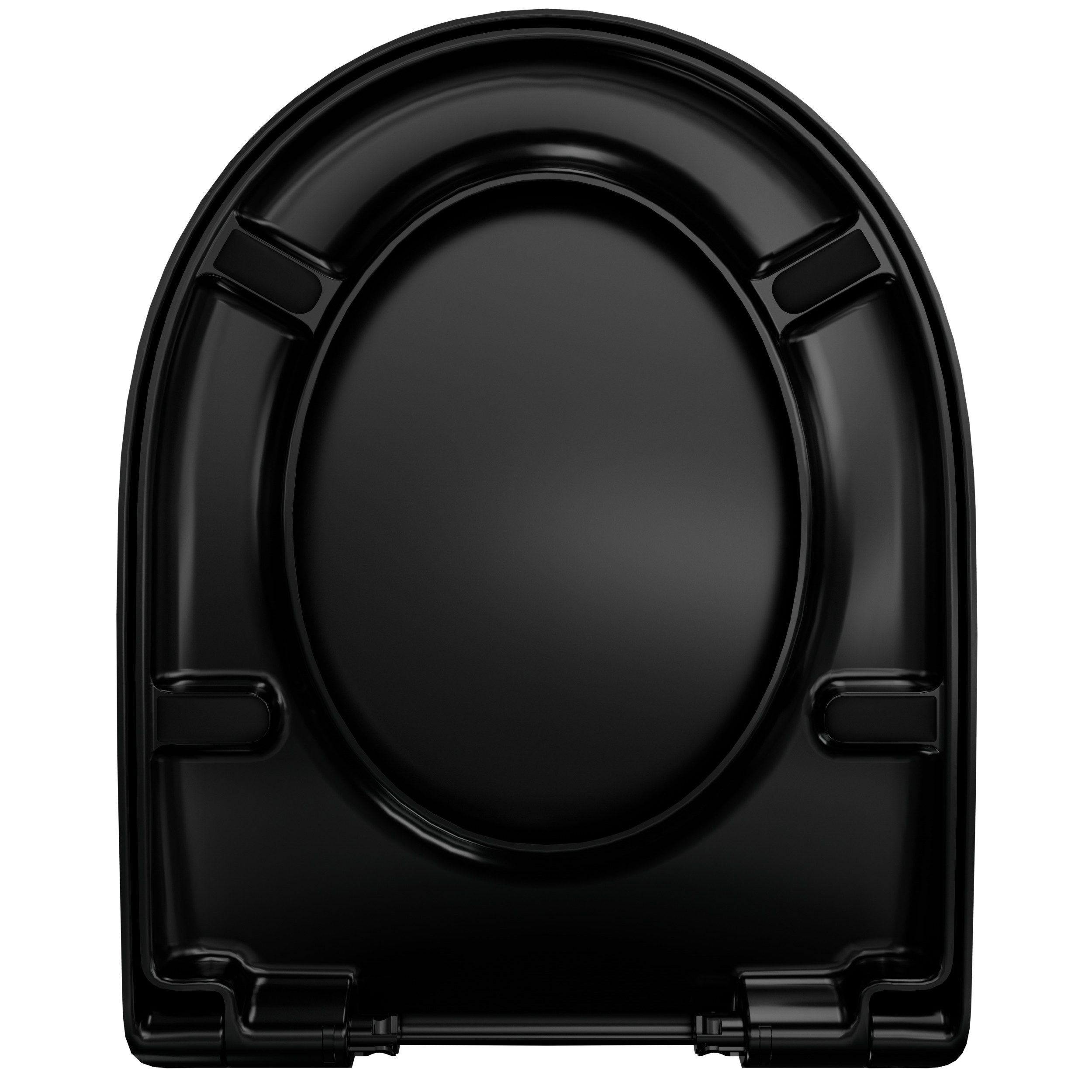 LUVETT WC-Sitz D140 Softclose Absenkautomatik, Duroplast, Geberit Renova Icon, D-Form (2 Montagevarianten von oben), mit Original SoftClose® Absenkautomatik, Duroplast, WrapOver