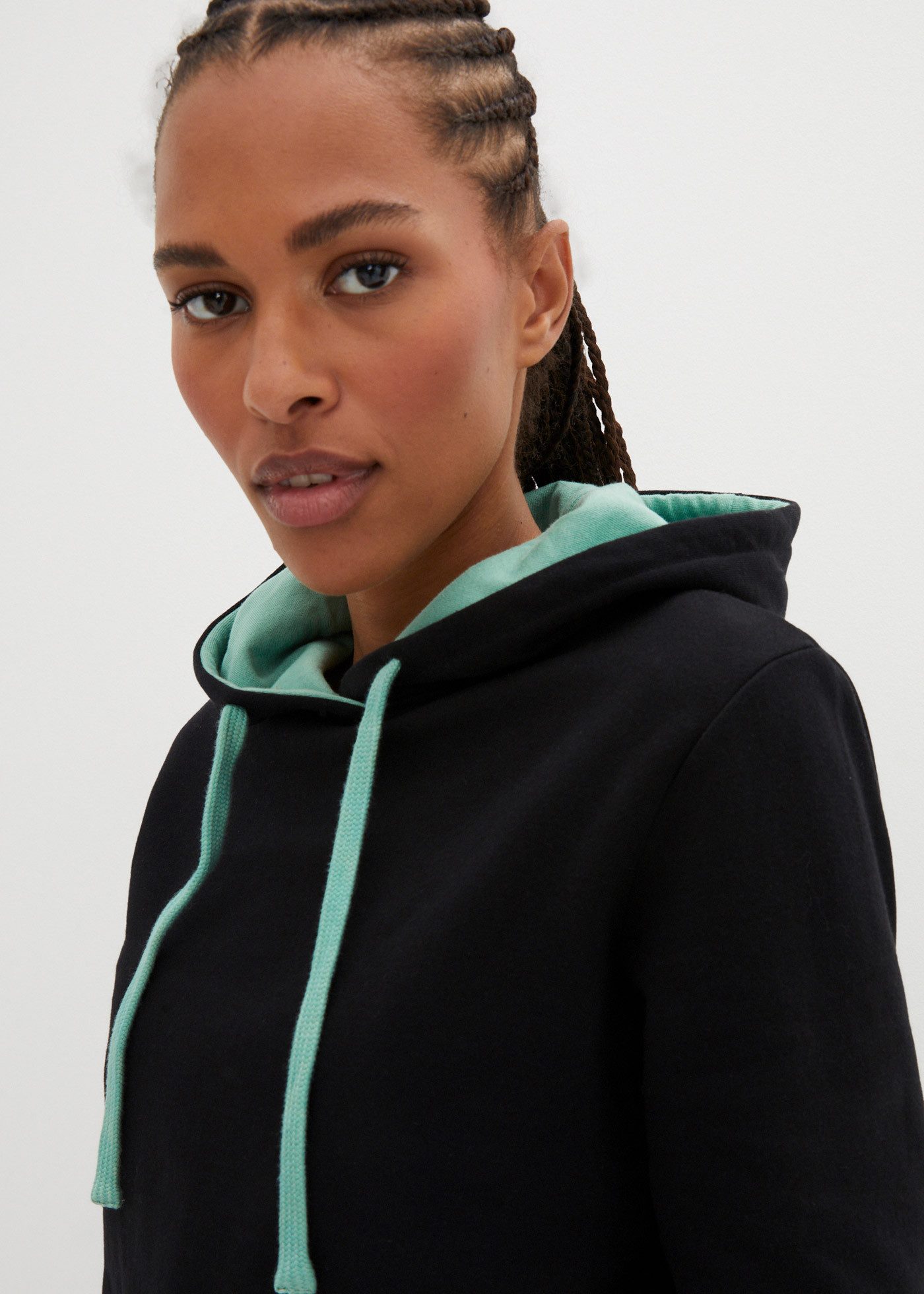 bonprix Hoodie mit Stehkragen, Oversize Passform, aus Baumwolle