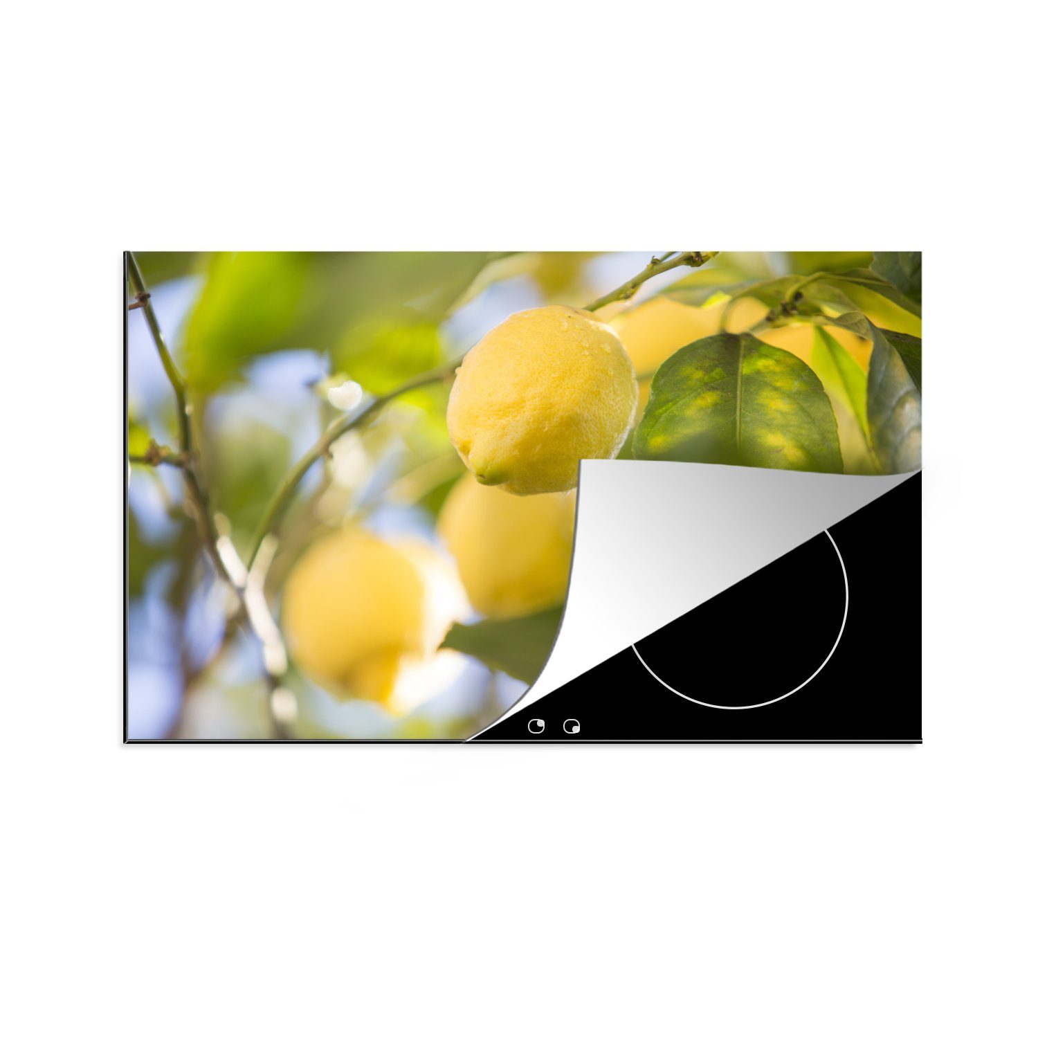 MuchoWow Zitronen Baum, Induktionskochfeld küche, Ceranfeldabdeckung tlg), Schutz cm, einem auf die Vinyl, Herdblende-/Abdeckplatte 81x52 für (1