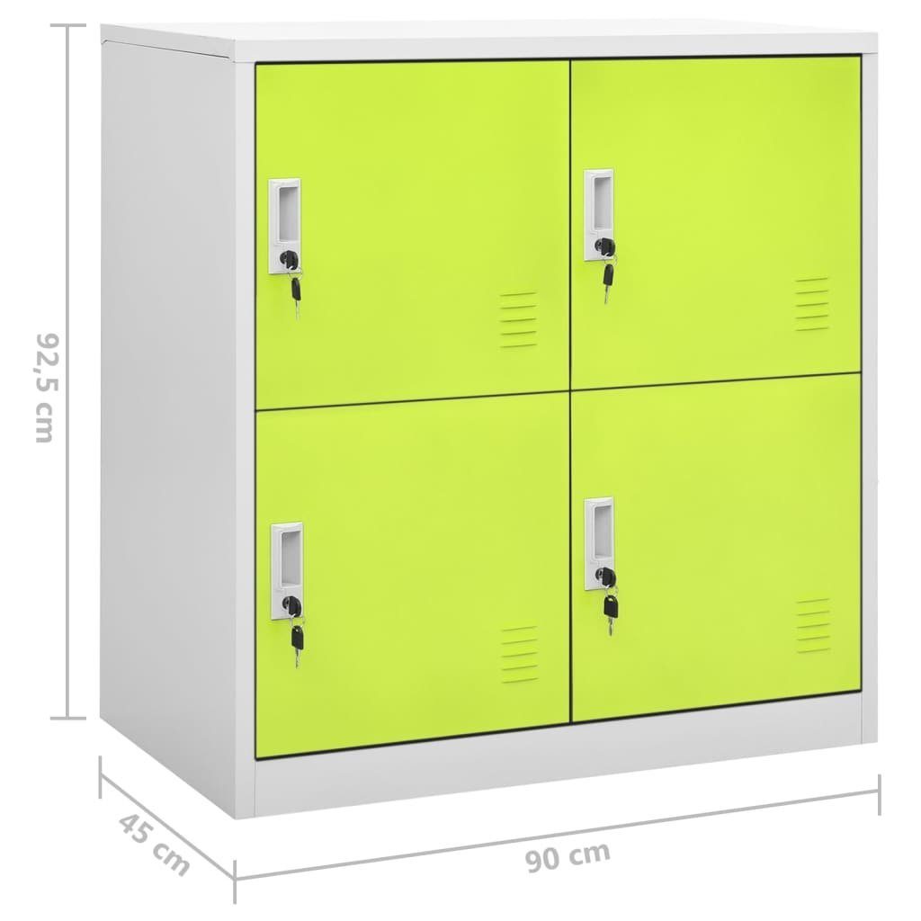 vidaXL Aktenschrank Schließfachschränke 5 Stahl Grün 90x45x92,5cm und Stk Hellgrau