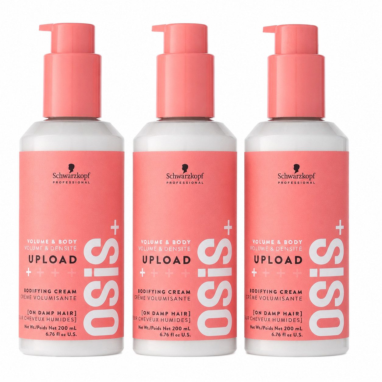 Schwarzkopf Professional Haarstyling-Liquid 3x Schwarzkopf Professional OSiS Upload 200 ml, 3-tlg., Haargel - Paste