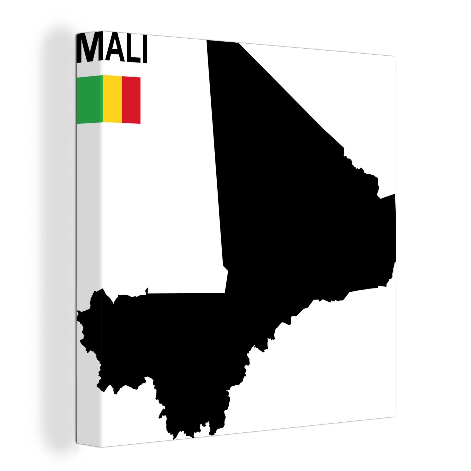 OneMillionCanvasses® Leinwandbild Schwarze Illustration von Mali, (1 St), Leinwand Bilder für Wohnzimmer Schlafzimmer