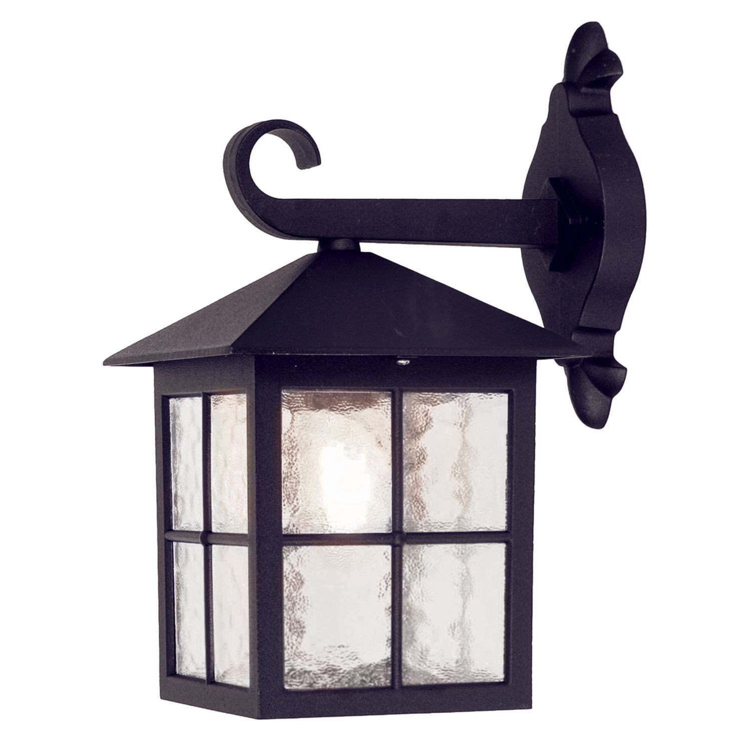 Licht-Erlebnisse Außen-Wandleuchte HAROLD, ohne Leuchtmittel, Rustikal Aluminium Schwarz für außen Vintage Lampe Wandlampe