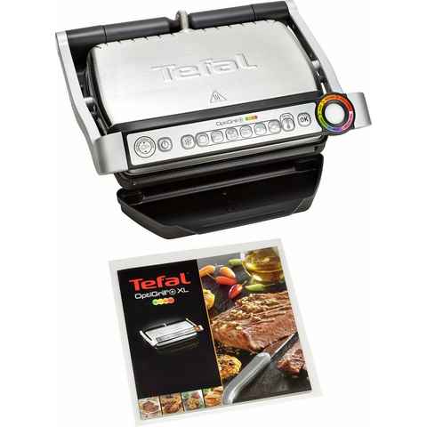 Tefal Kontaktgrill GC712D OptiGrill+, 2000 W, 6 Grillprogramme, passt Temperatur + Grillzyklus ans Grillgut an