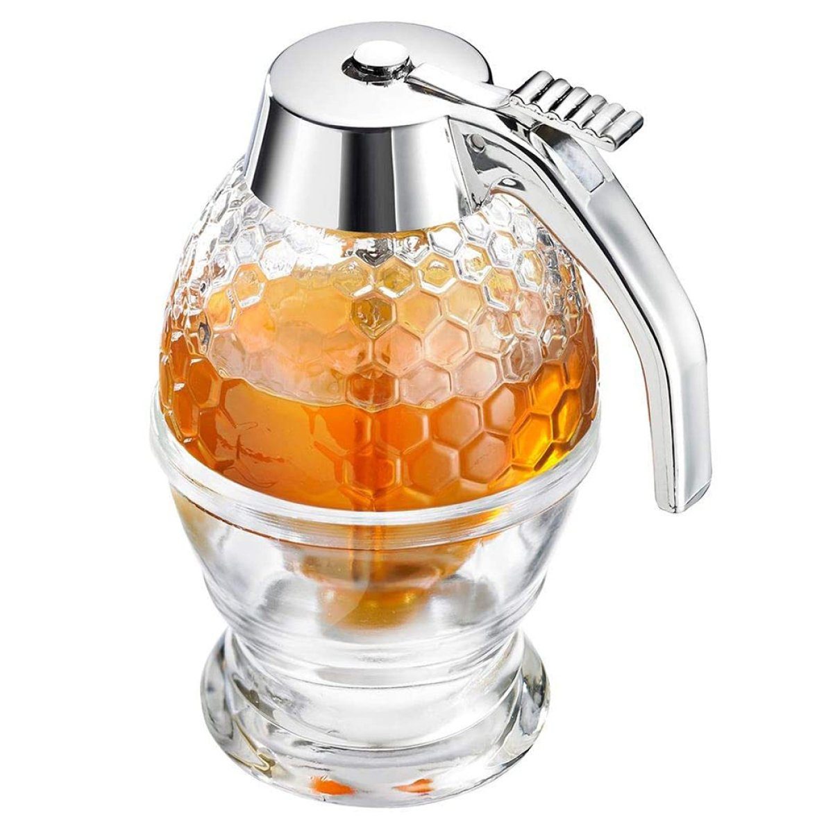 Honigglas Honigspender, 200ML Glas-Honigspender, Acryl Sirupspender Torffreier GelldG