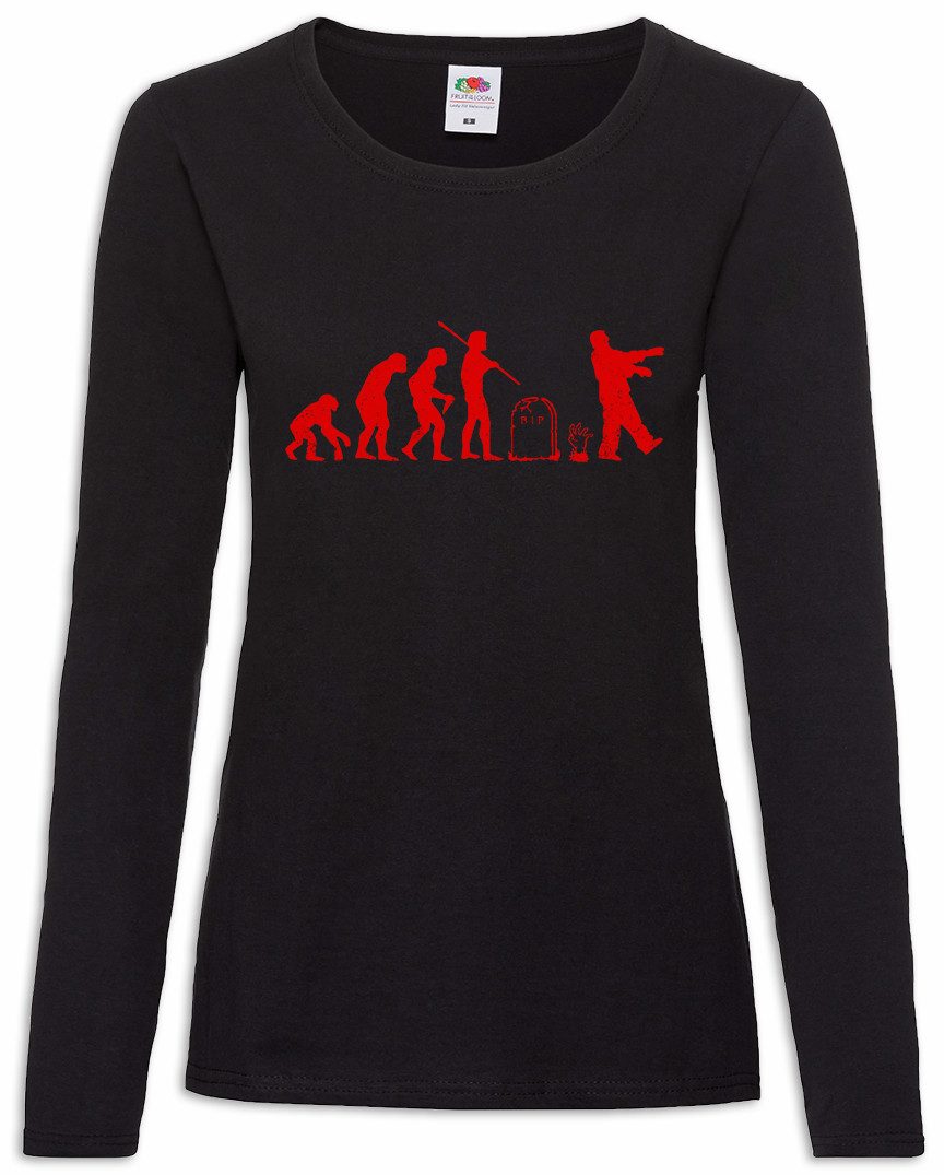 Langarmshirt Zombie Evolution Damen Langarmshirt Walkers Zombies Horror The Walking