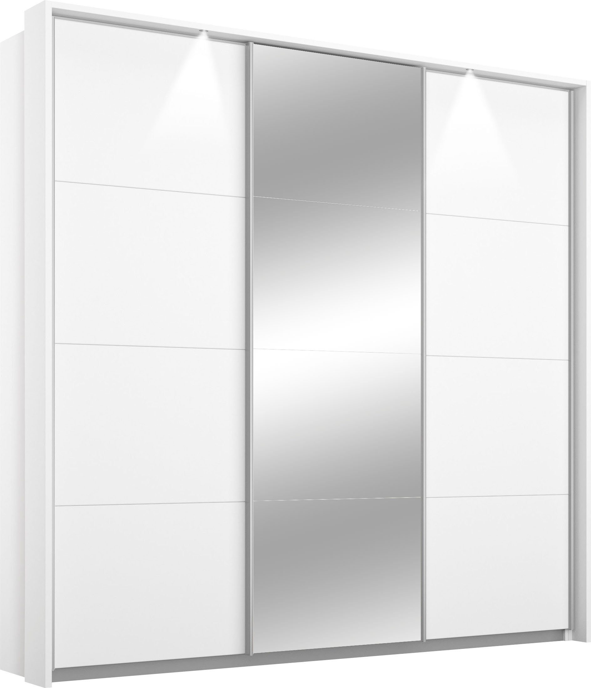 rauch Schwebetürenschrank Kleiderschrank Schrank Garderobe Wäscheschrank TOMA mit Passepartout inkl. Regaleinsatz sowie zusätzlichen Einlegeböden MADE IN GERMANY