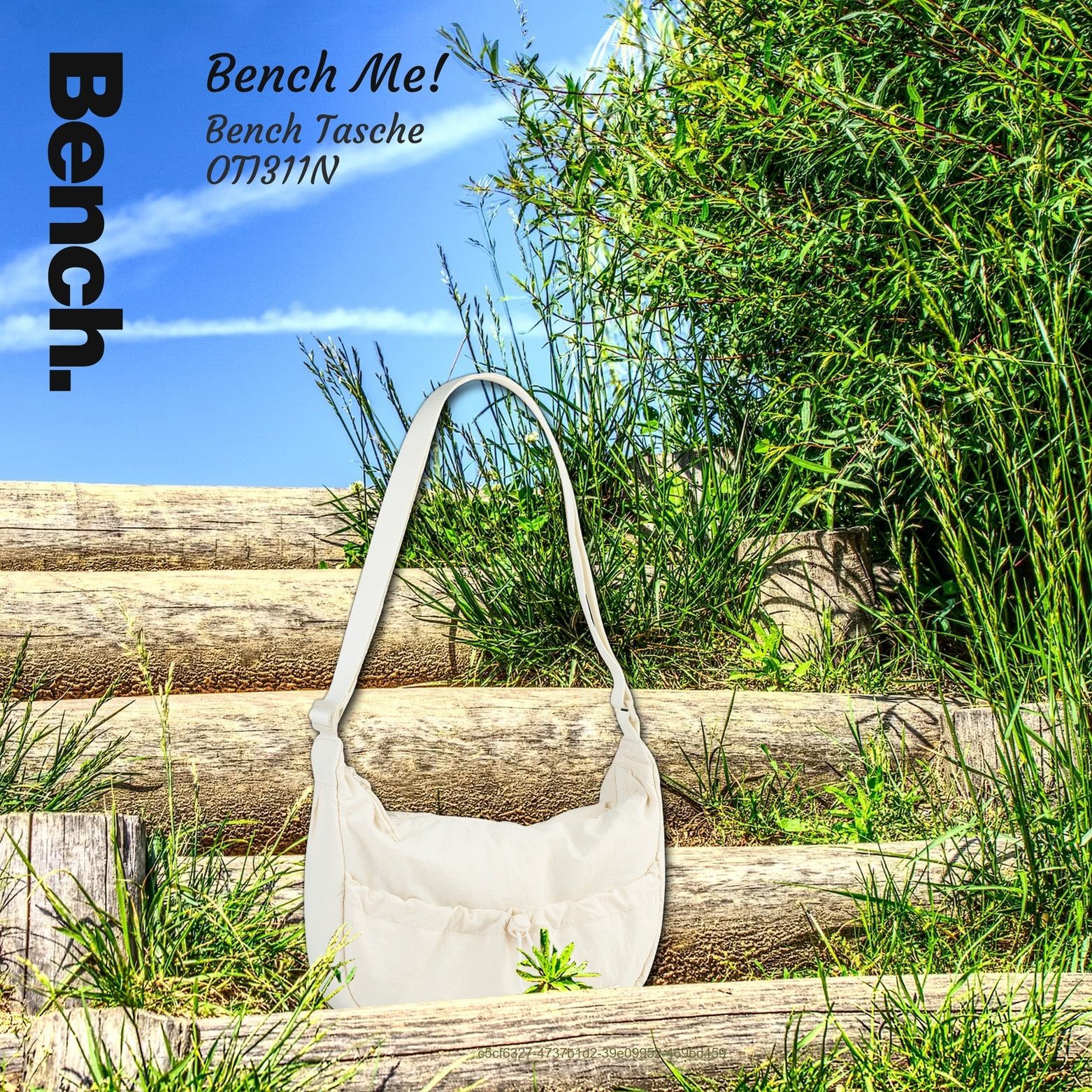 Bench. Umhängetasche Bench Umhängetasche Nylon washed beige (Umhängetasche), Damen Umhängetasche Nylon, washed, beige, weiß ca. 36cm x ca. 10cm