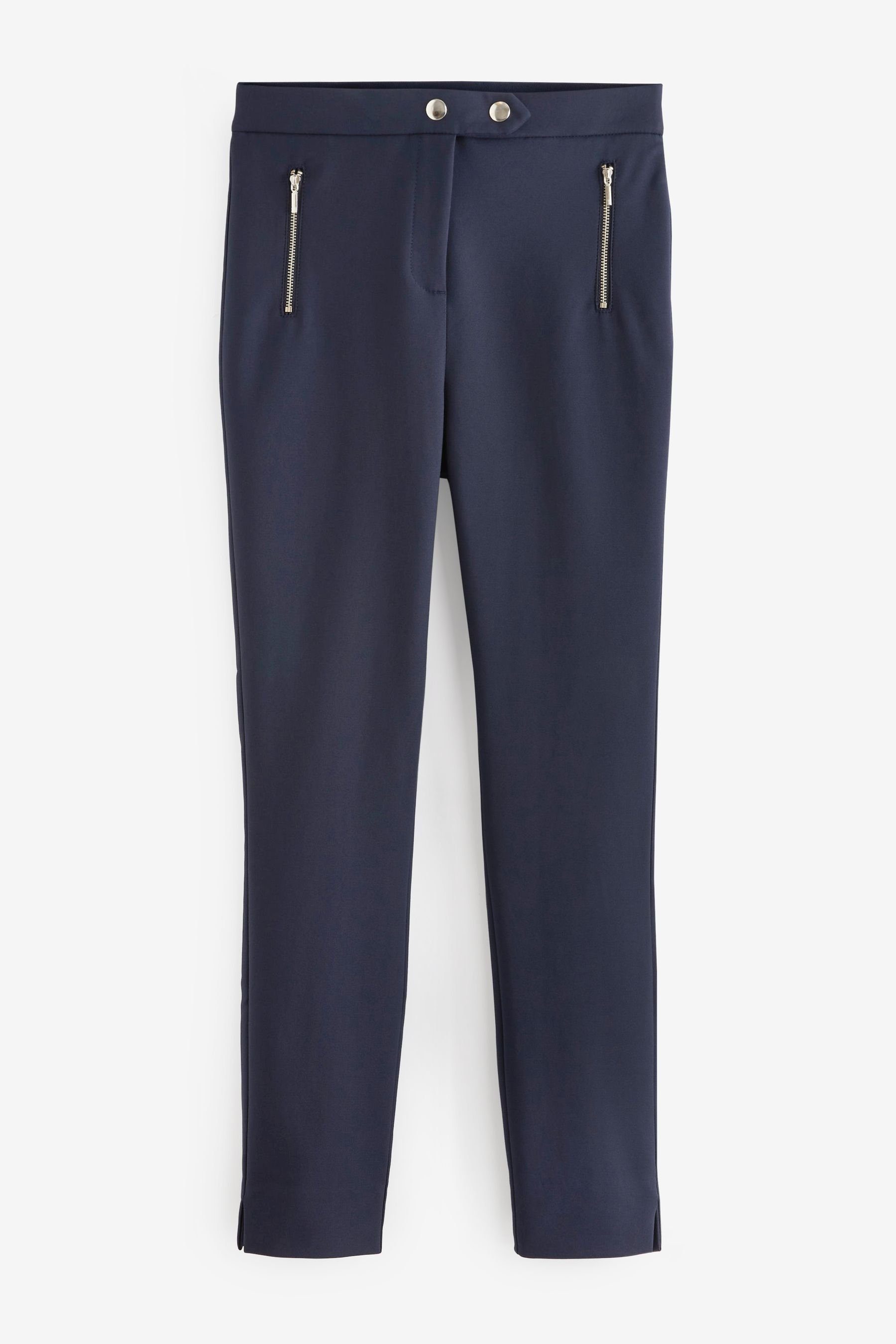 Next Dehnbund-Hose Skinny Fit Hose mit RV und elastischer Rückseite (1-tlg) Navy Blue