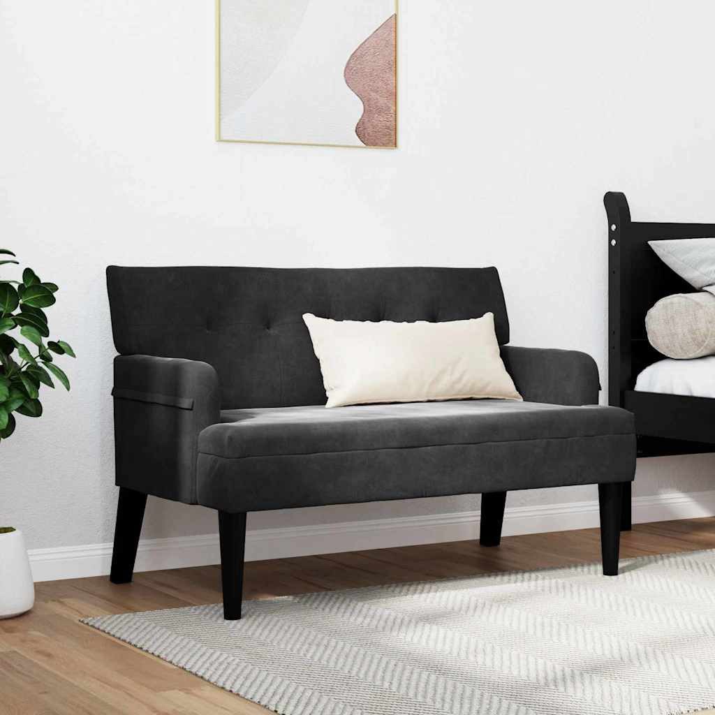 vidaXL Sitzbank Chesterfield Bank Schwarz 112 x 65,5 x 75 cm Samt (1-St)