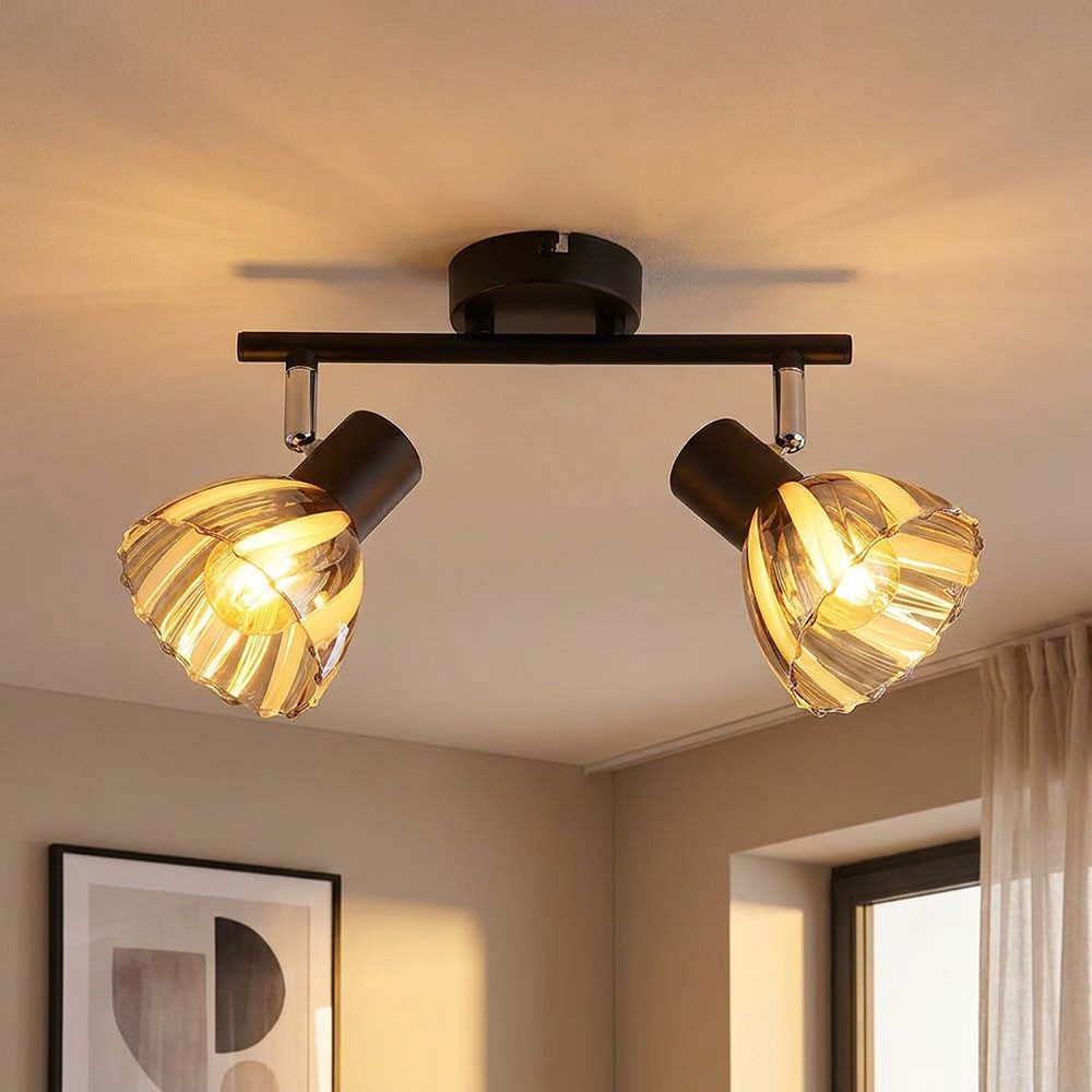 GLOBO LIGHTING Deckenleuchte, Leuchtmittel nicht inklusive, Deckenleuchte Deckenlampe Küchenleuchte chrom Glas satiniert