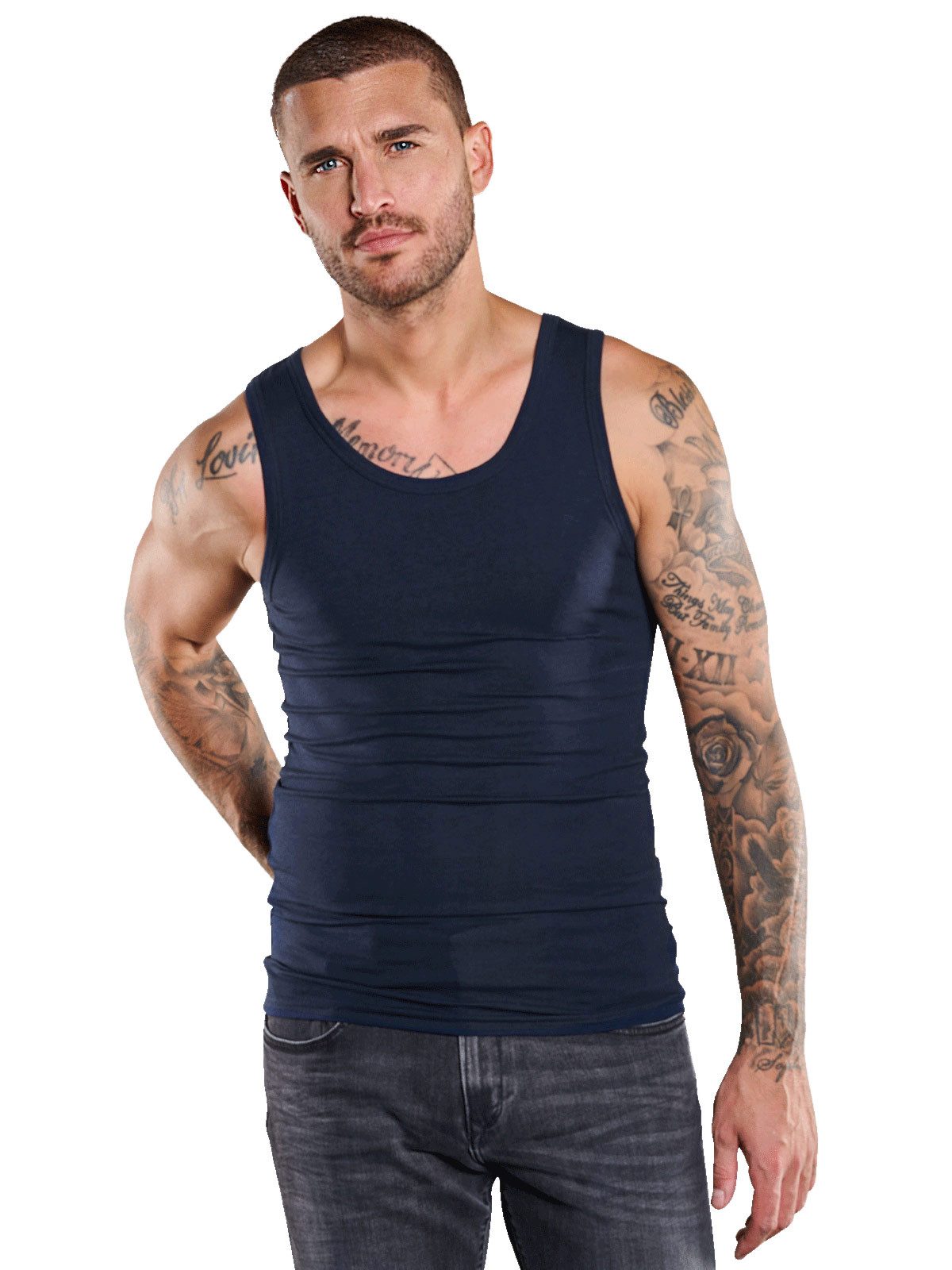 emilio adani Ripptanktop Herren Tank Top, Saphirblau günstig online kaufen