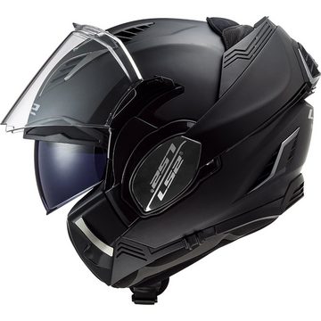 LS2 Motorradhelm LS2 FF900 Valiant II Solid Schwarz Matt Klapphelm mit Sonnenblende