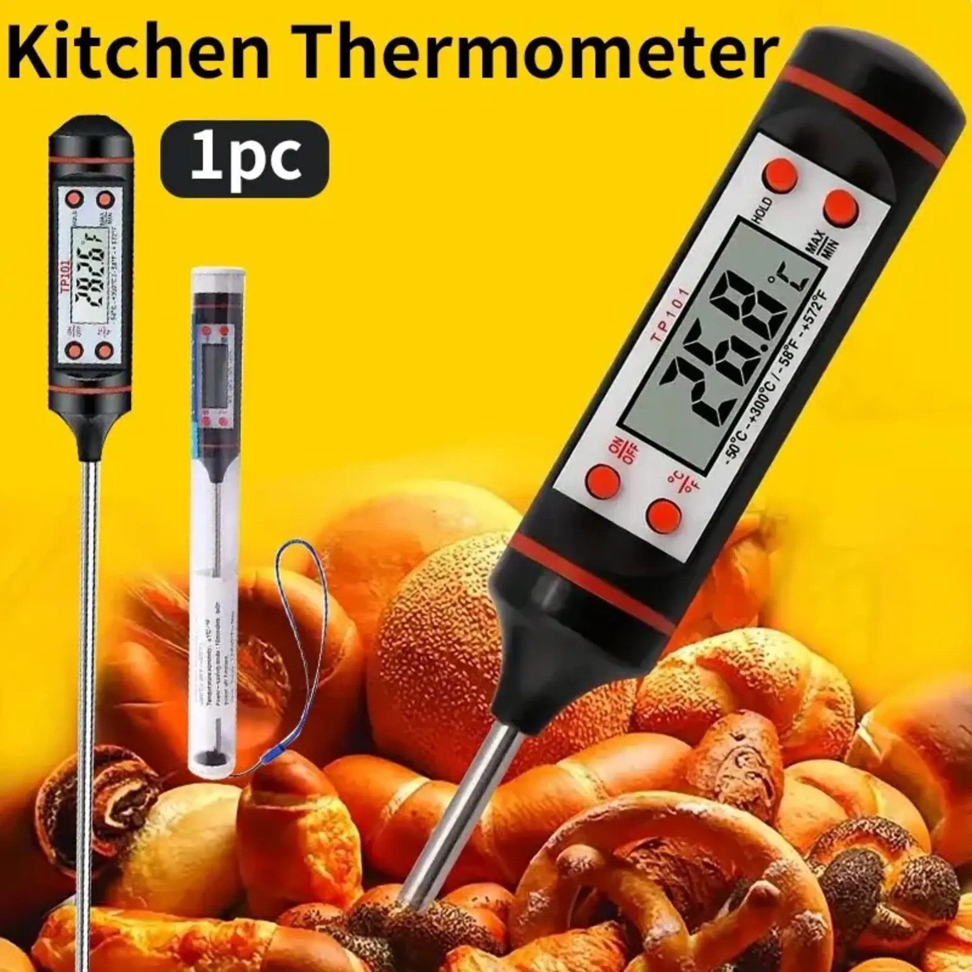 Kochthermometer Langstiel-Digitales,Fleischthermometer,Bratenthermometer