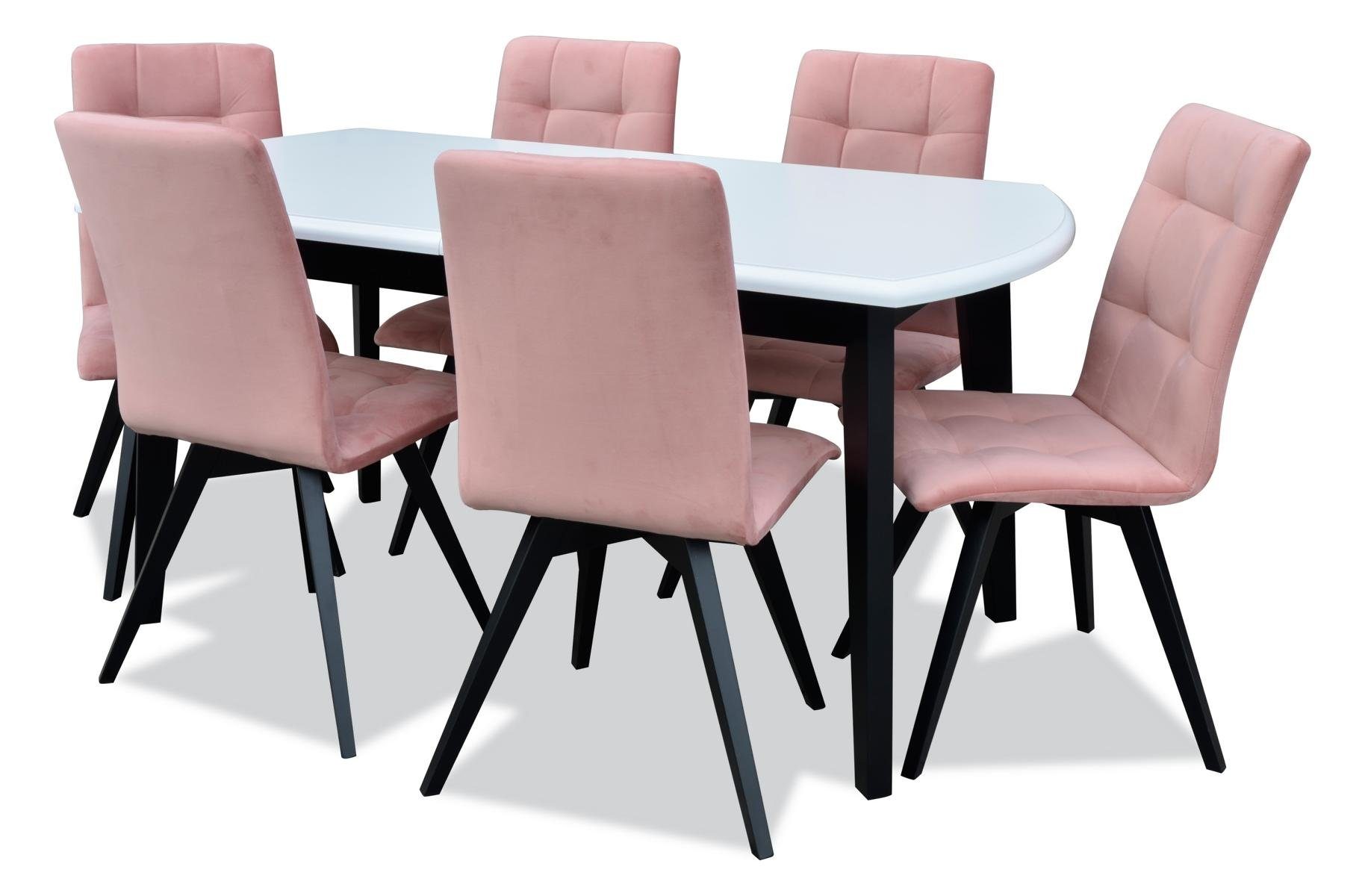 JVmoebel Essgruppe, Esstisch 6 Stühle Stuhl Esszimmer Garnitur Klassischer Tische Tisch 7tlg. Neu