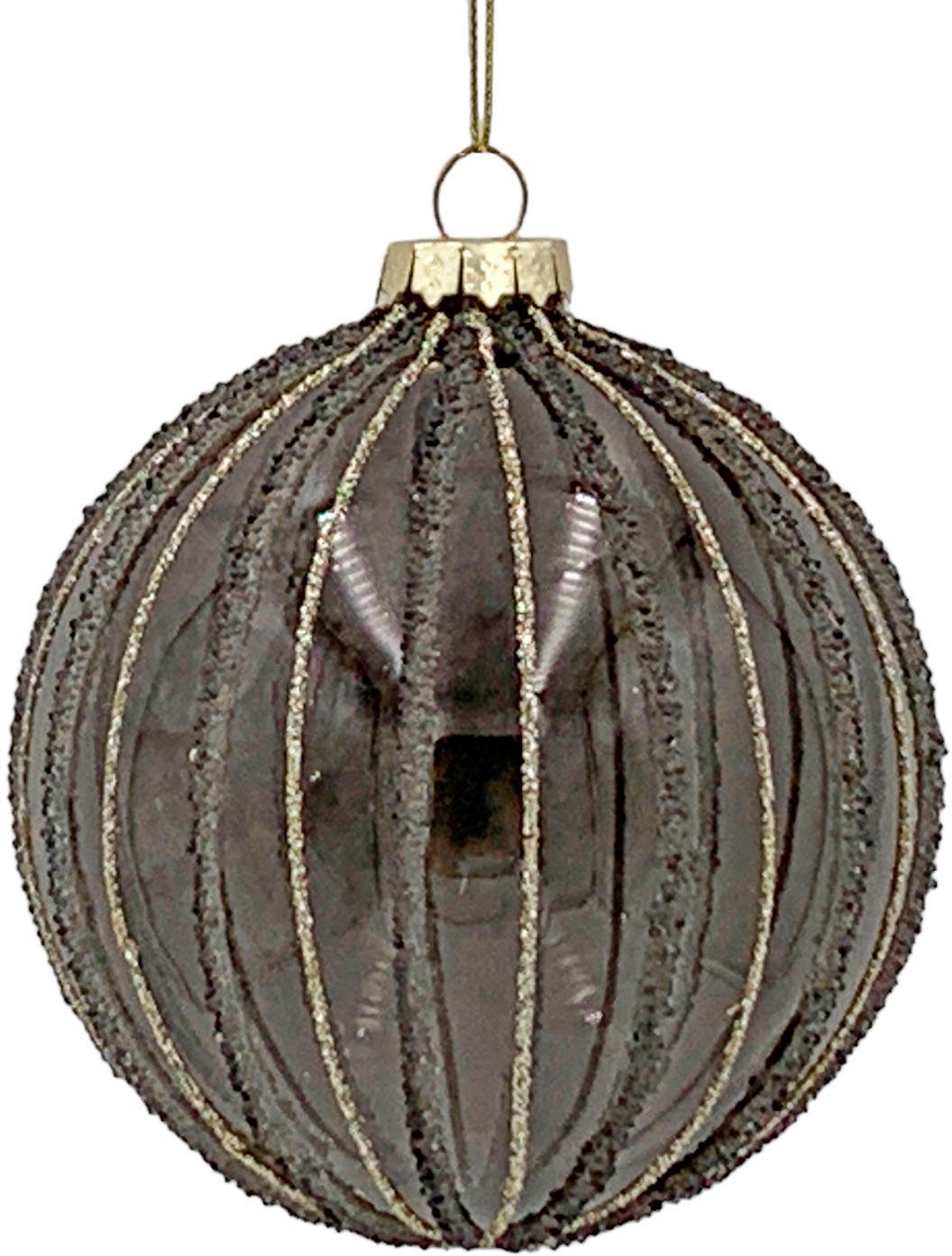 Leonique Weihnachtsbaumkugel Briella, Weihnachtsdeko, Christbaumschmuck Christbaumkugeln (4 aus St), Glas, beeist
