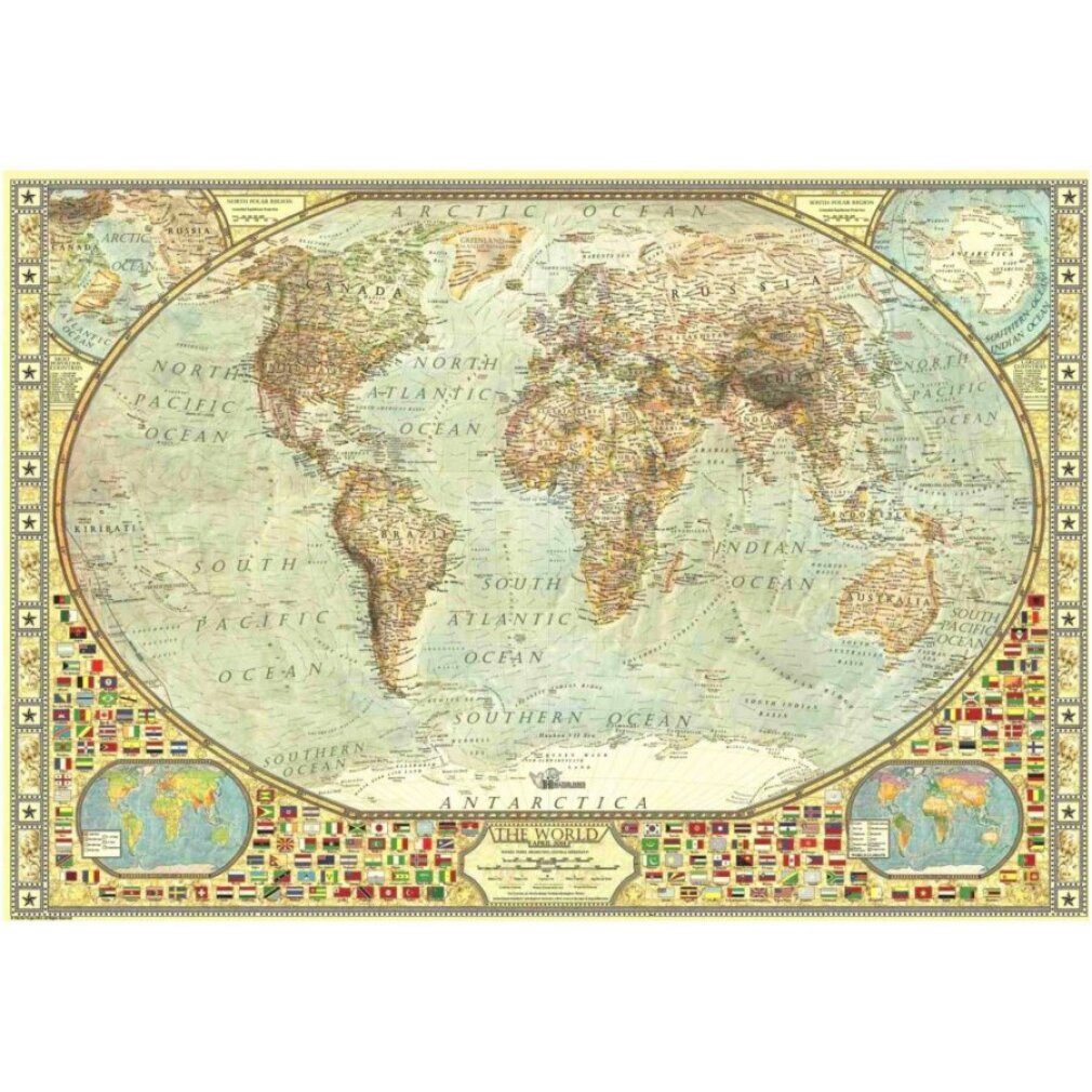 ANATOLIAN Puzzle ANATOLISCHES Puzzle Weltkarte 2000 Teile, Puzzleteile