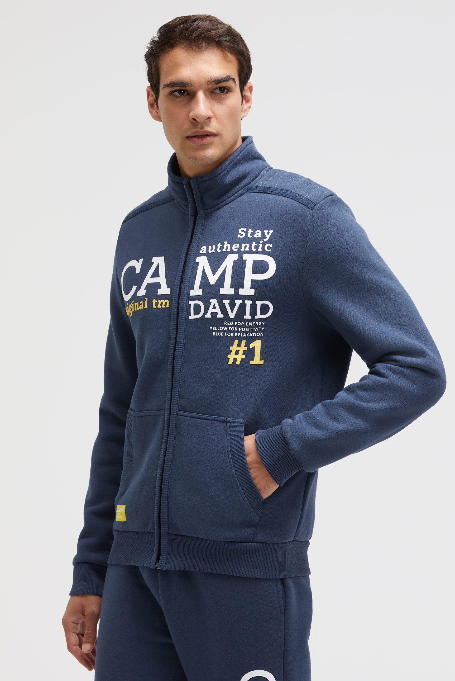 CAMP DAVID Sweatjacke mit Stehkragen