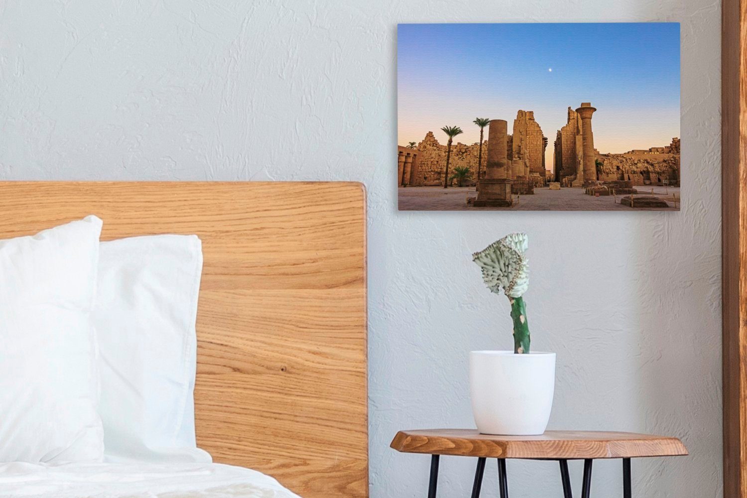 Leinwandbild 30x20 Luxor, Leinwandbilder, OneMillionCanvasses® Aufhängefertig, im cm Schöner St), (1 Sonnenuntergang Wanddeko, Wandbild