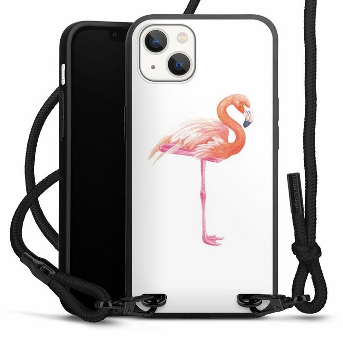 DeinDesign Handyhülle Flamingo Tiere Sommer Flamingo3 Apple iPhone 13 Premium Handykette Hülle mit Band Case zum Umhängen