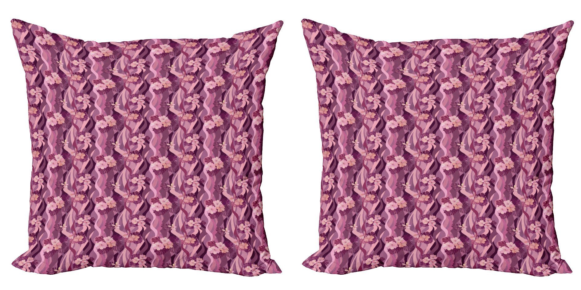 Abakuhaus (2 Kissenbezüge Digitaldruck, Vertikale Accent Modern Muster-Kunst Doppelseitiger Stück), Blumen Wellenförmige
