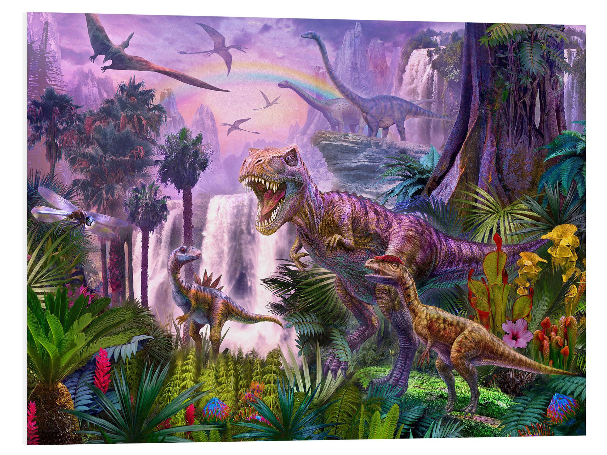 Wandbild Dinos im Urwald