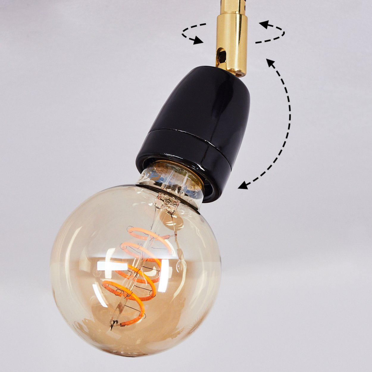 Deckenleuchte »Chialvetta« Leuchtmittel, Leuchte 3xE27 Schwarz/Gold, Deckenlampe moderne in Vintage-Design aus mit Metall/Keramik hofstein ohne verstellbaren Strahlern, im