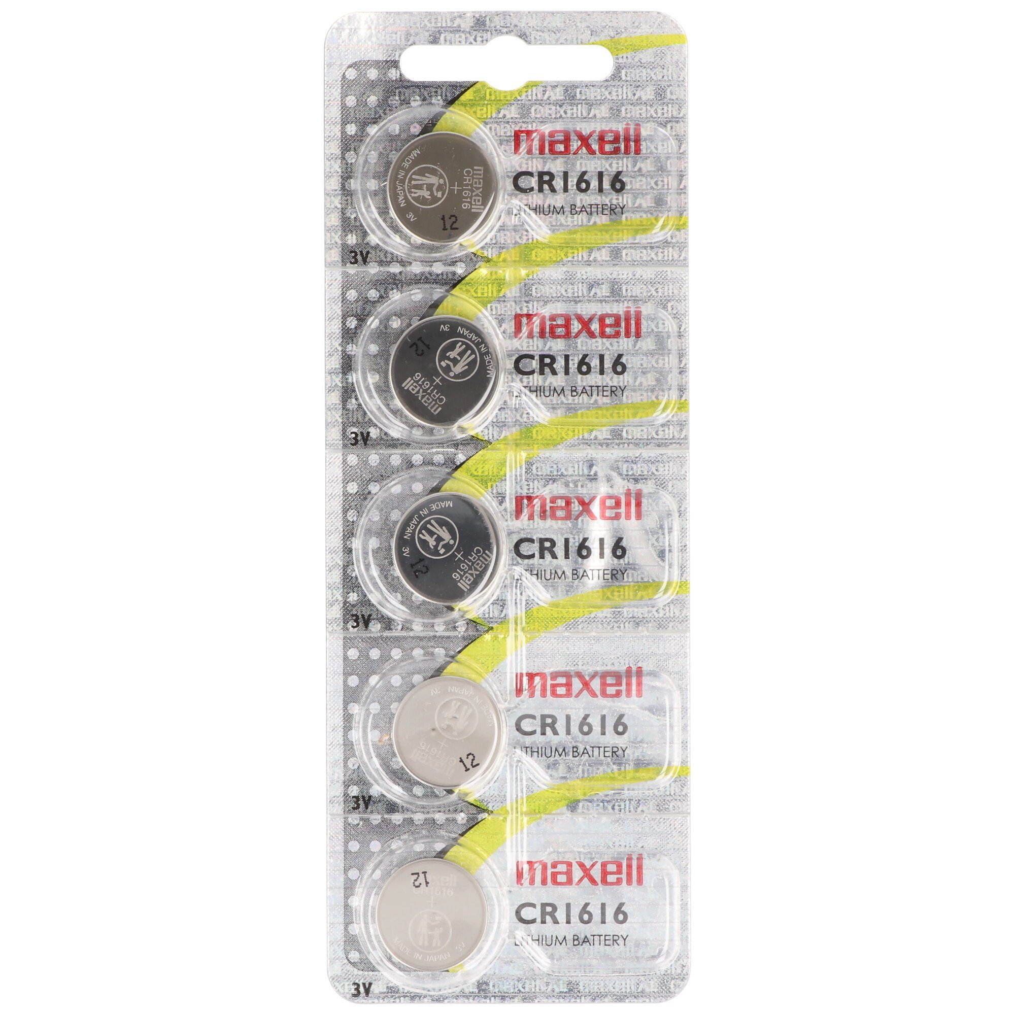 5 Stück CR1616 Lithium Batterie IEC CR1616 mit 3 Volt und 50mAh Batterie