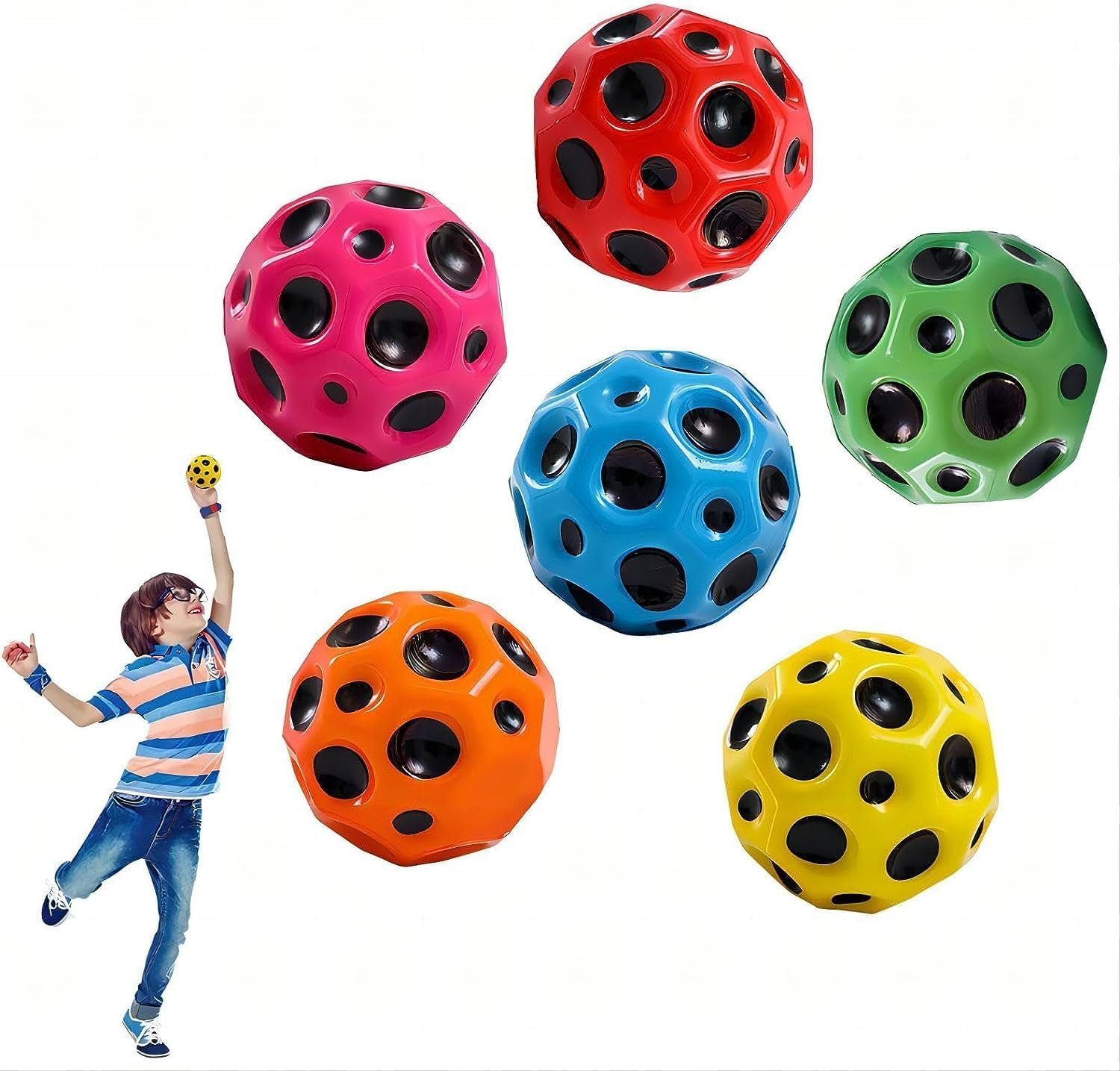 autolock Spielball 6PCS Astro Jump Ball,Moon Ball,Kids Party Gift (6PCS) (Moon Ball, Kids Party Gift (3-6PCS), Springender Gummiball Sprünge Gummiball