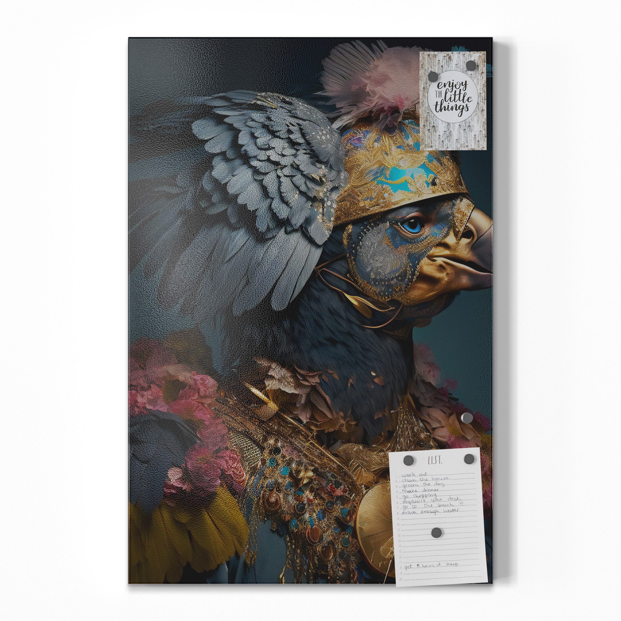 DEQOART Magnettafel 'Goldene Herrschaft', Metall Whiteboard für alle Magnete, Magnetboard magnetisch