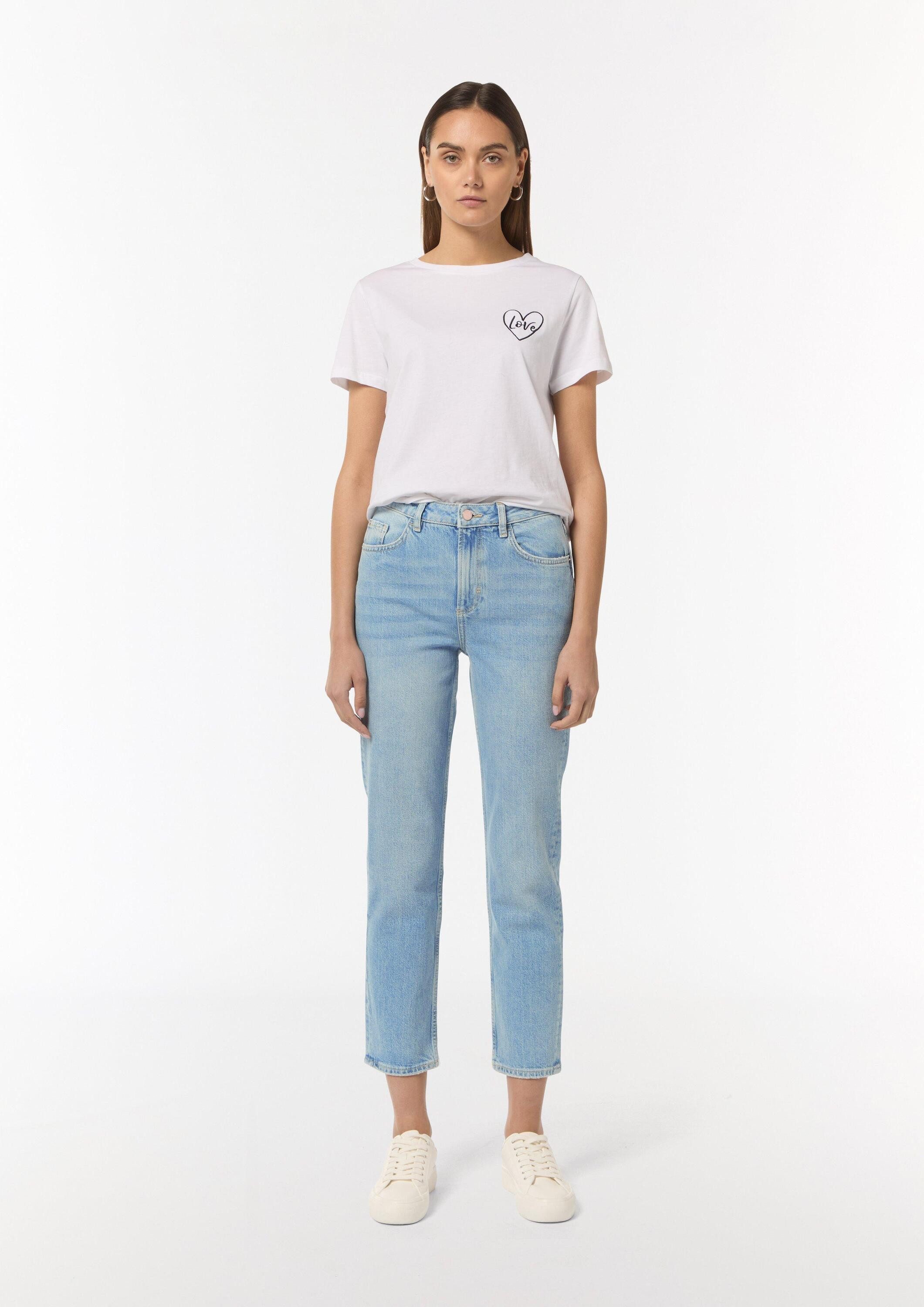 comma Regular-fit-Jeans Jeans-Hose Verwaschene Jeans mit Straight Leg