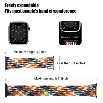 Tisoutec Smartwatch-Armband Nylon Armband für Apple Watch Armband 38/40/41/42/44/45/49mm, Ersatzarmband Armband für Apple Watch 8/7/6/SE/5/4/3/2/1/Ultra/SE