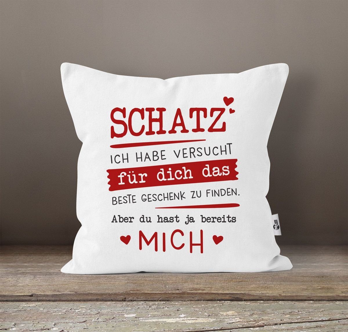 MoonWorks Dekokissen Kissenbezug Schatz ich habe günstig online kaufen