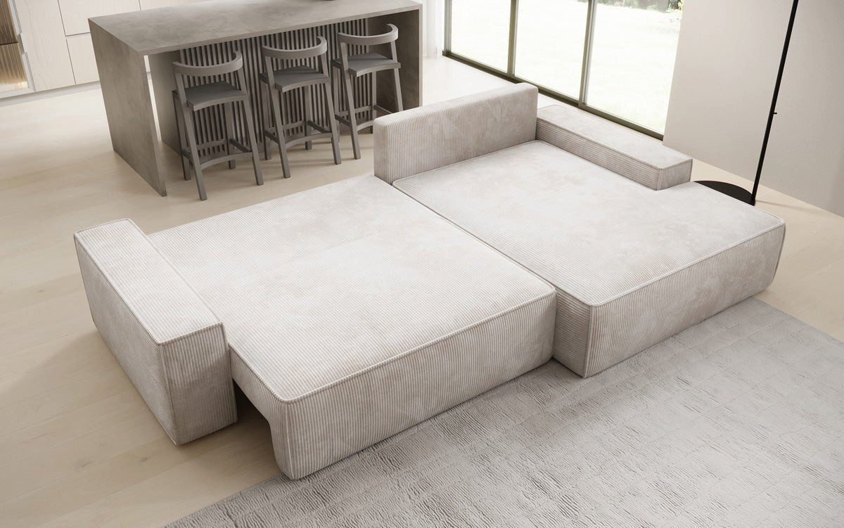 Luxusbetten24 Schlafsofa Designer Sofa Verona mit breiter Ottomane, mit Schlaffunktion und Stauraum – Bild 4 von 4