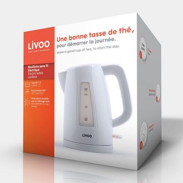 LIVOO Wasserkocher DOD184W Weiß 1,7 Liter, 2200 W