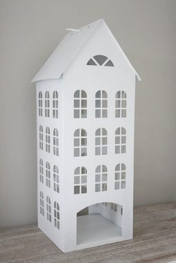 Grafelstein Kerzenlaterne WHITE HOME weiß Haus aus Metall H60cm Dekohaus