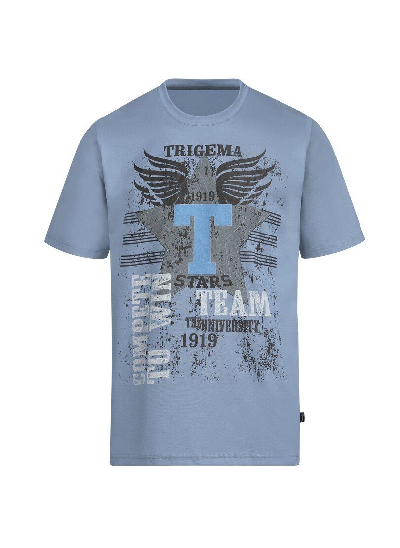 Trigema T-Shirt TRIGEMA T-Shirt mit großem Print-Motiv pearl-blue | Sport-T-Shirts