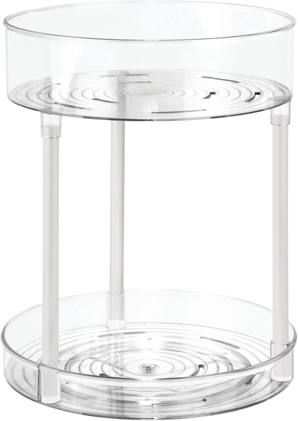mDesign Badaccessoire-Set mDesign Regal Organizer Ablage Aufbewahrung drehbar 2 Etagen transpa