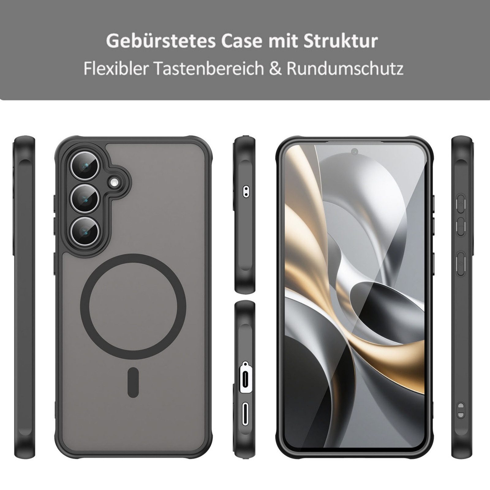 betterfon Handyhülle für Samsung Galaxy Serie Schutzhülle Magnet Case Hülle magnetisch, Magnetisches Laden, mattes Design, kratzfest & kabellos kompatibel – Bild 4 von 5