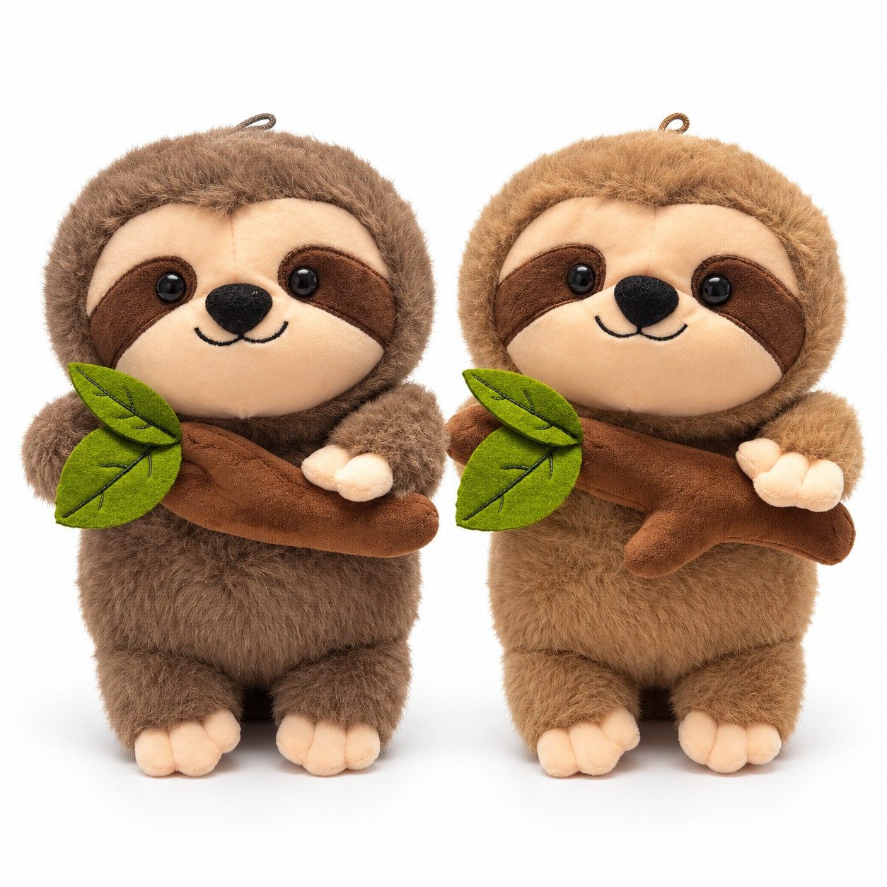 Bert Struis Kuscheltier Faultier mit Ast & Blättern 27 cm Braun sortiert Plüsch Farbe zufällig (Set, 1-St., Geschenk-Set), Mit weichem Plüsch, Ast & Blättern – 2 Brauntöne sortiert