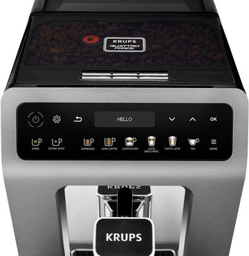 Krups Kaffeevollautomat EA894T Evidence Plus Kaffeegenuss in Perfektion, Barista Quattro Force Technologie + Emsa Travel Mug Compact blau 0,3l
