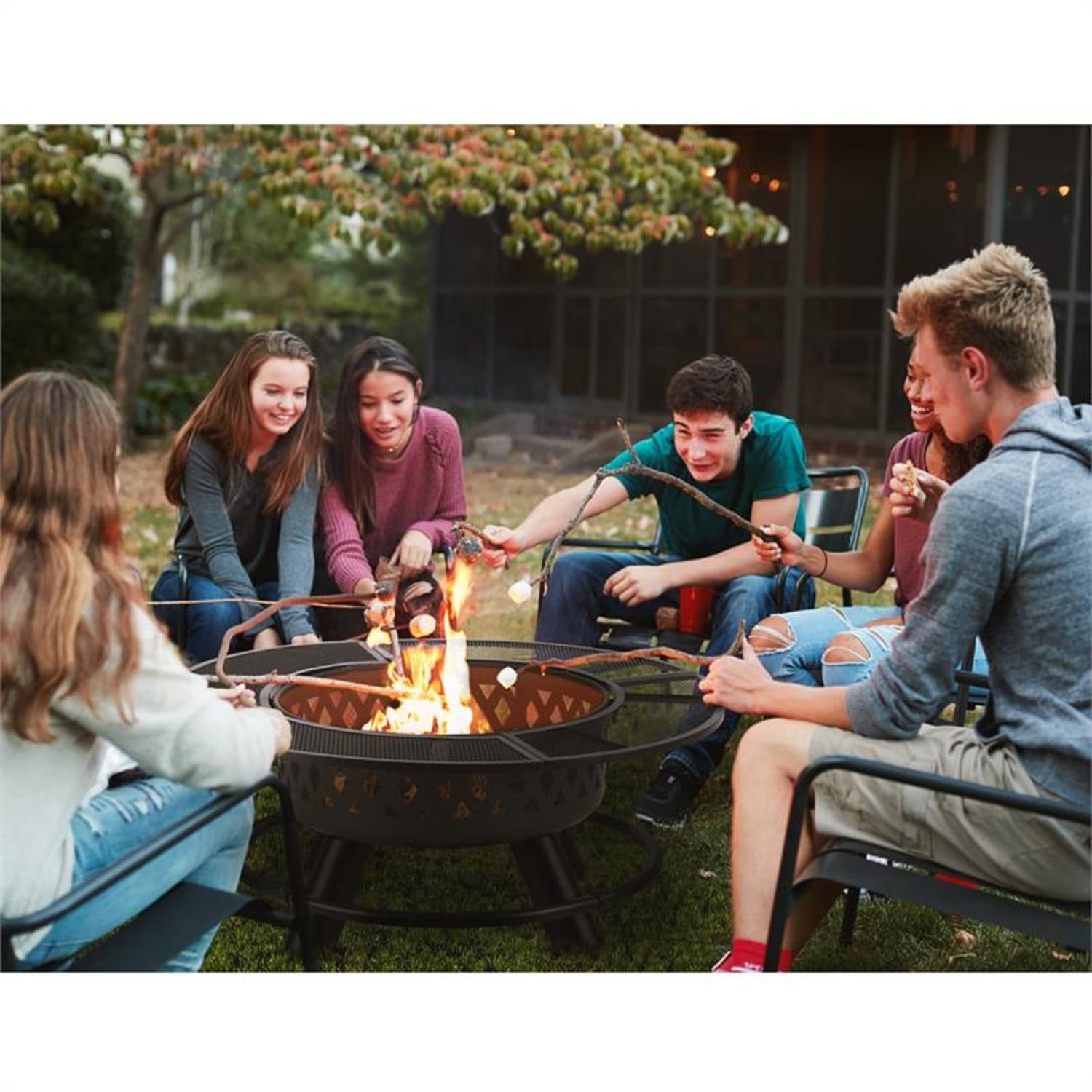 blumfeldt Feuerschale Rosario, Feuerschale Garten mit Grill Feuerkorb Feuerstelle Outdoor