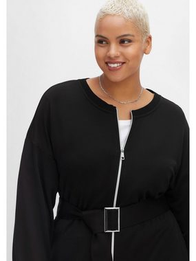 Sheego Shirtjacke Große Größen in Longform, mit dekorativem Gürtel