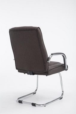TPFLiving Besucherstuhl Athena mit hochwertig gepolsterter Sitzfläche - Konferenzstuhl (Küchenstuhl - Esszimmerstuhl - Wohnzimmerstuhl), Gestell: Metall chrom - Sitzfläche: Stoff dunkelgrau