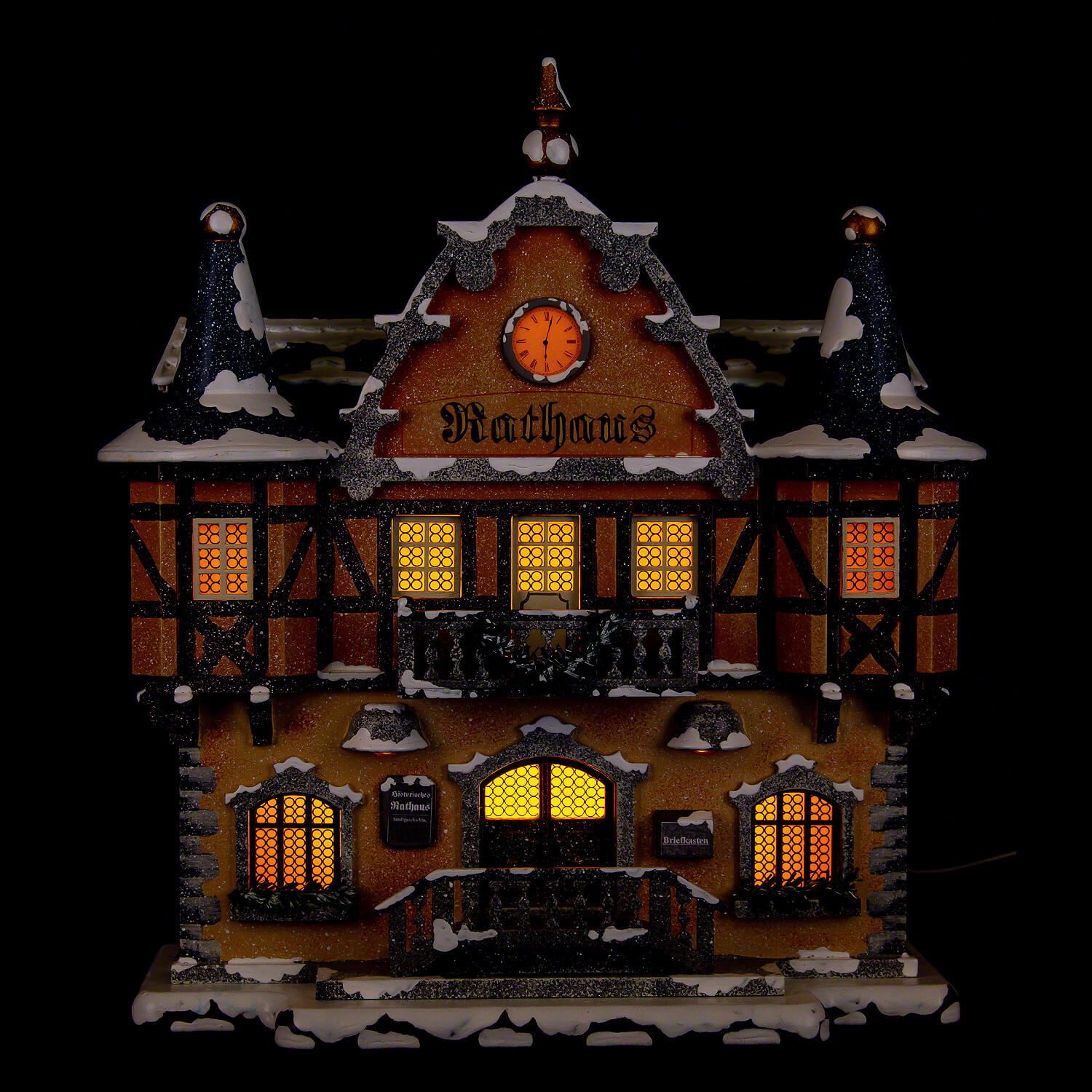 Hubrig Volkskunst GmbH Schwibbogen Winterhaus Rathaus (21cm) von Hubrig Volkskunst