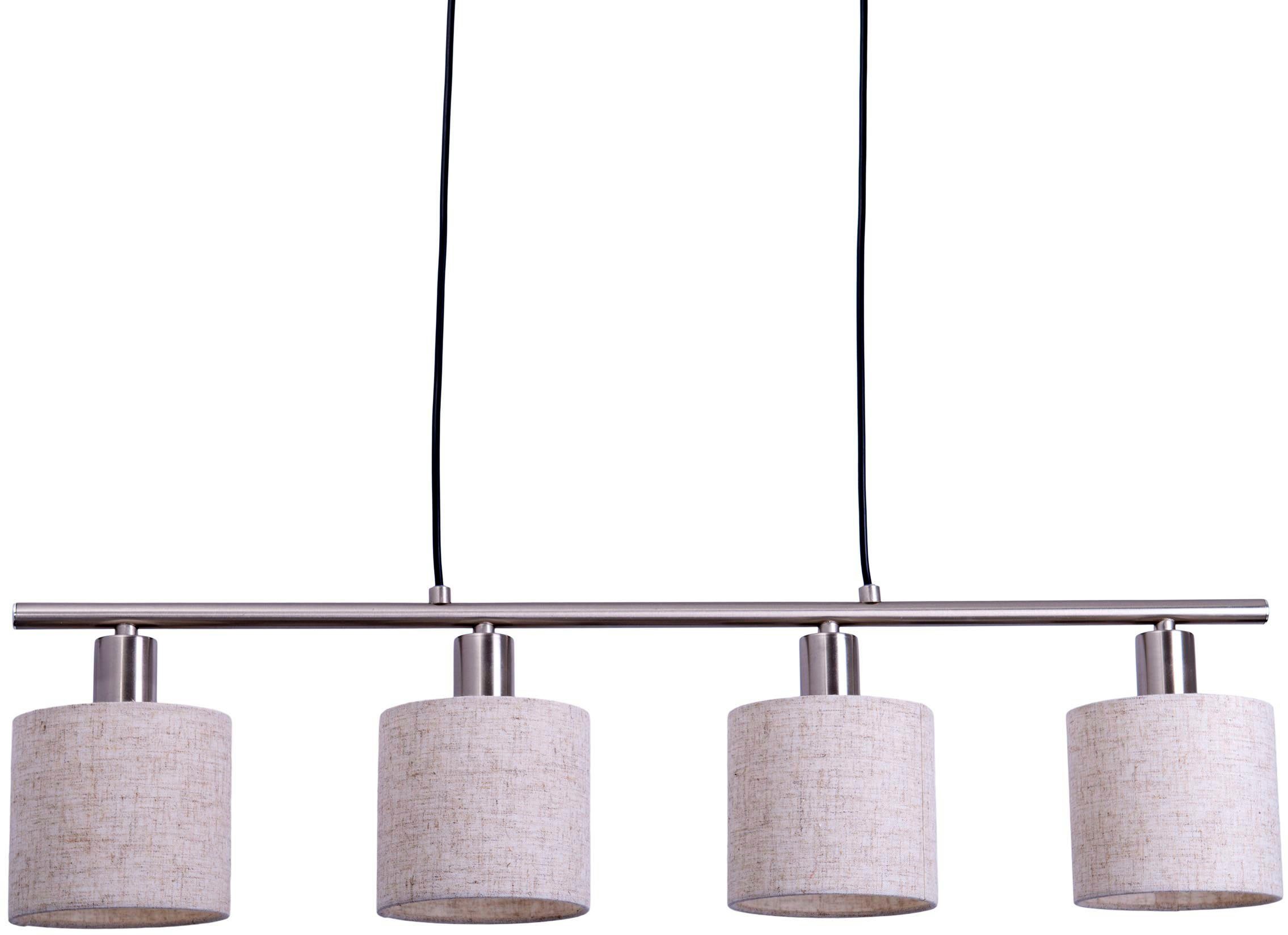 näve Pendelleuchte Maron, ohne Leuchtmittel, Hänge-, Stoffpendelleuchte, L: 71,5cm, 4xE14 max. 40W, Metall/Textil