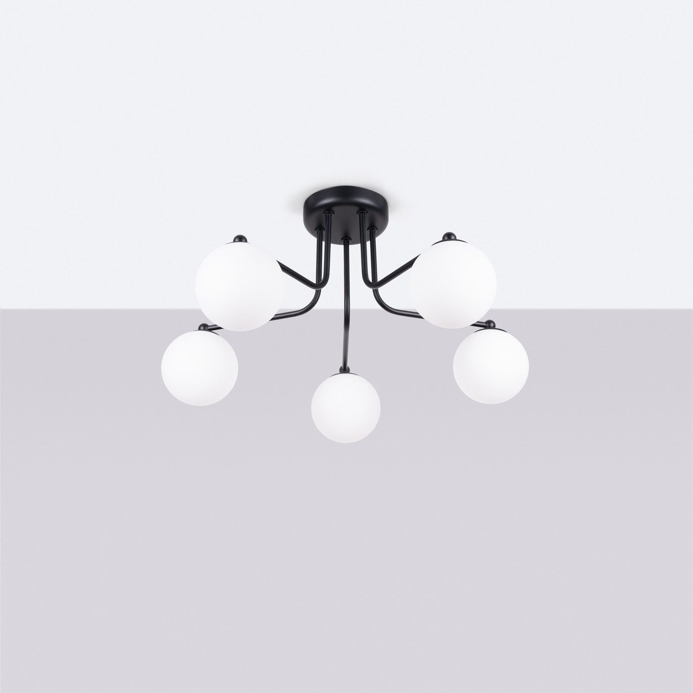 SOLLUX lighting Kronleuchter Kronleuchter Astral 5 Schwarz, Nicht enthalten