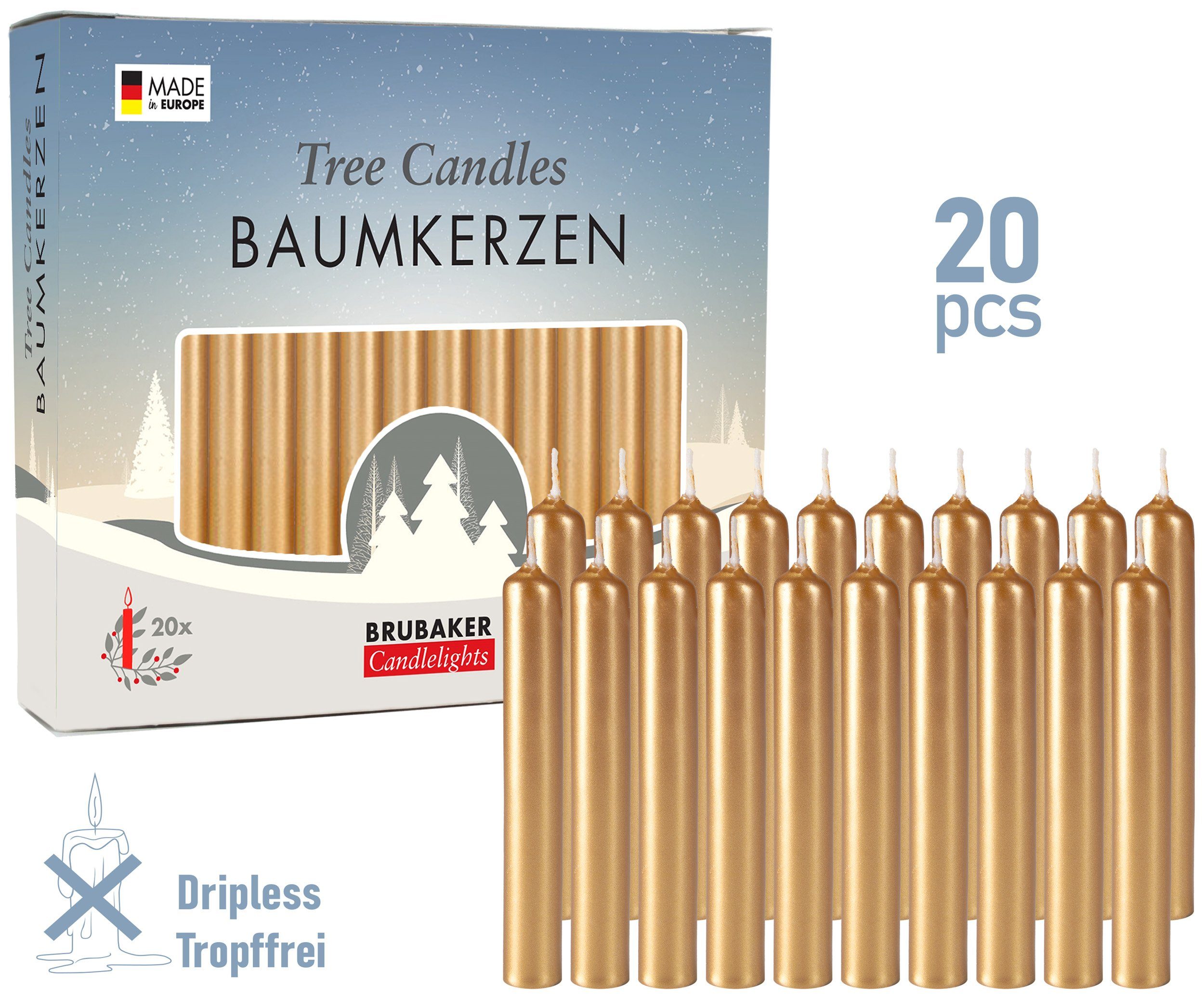 BRUBAKER Tafelkerze Baumkerzen aus Wachs (1 günstig online kaufen